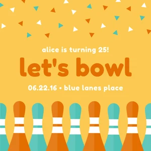 Bowling Birthday Party Invitation - Office Party - Customizable - pack of 20 - Picture 1 of 2