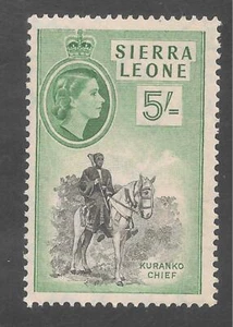 Sierra Leona #205 (A28) en muy buen estado como nuevo - 1956 5 sh Kuranko jefe de caballo - Imagen 1 de 1