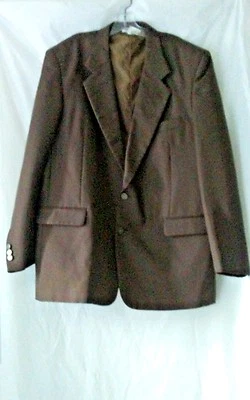 Haband Mens Size 46RP Solid Brown Polyester Blazer Sport Coat Jacket  Lined - Image 1 of 4