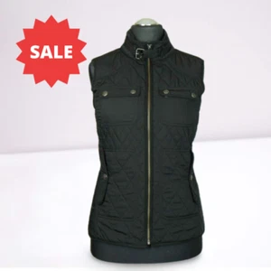 -^ WOMENS CREW CLOTHING VEST WAISTCOAT ZIP BLACK SIZE UK 8 EXCL #../ - - Picture 1 of 10