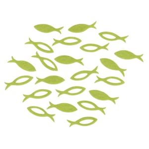 Feutre Miniatures Poisson, 3,5x1x0,2cm, 2 sortes, 36pces, vert tilleul - Imagen 1 de 1