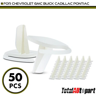 Sujetador de moldura de panel y puerta delantera y trasera 50 piezas para nailon GM Chevy GMC Foto 1 de 4