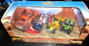 4 CAR BOX SET HOT WHEELS OFF ROAD RACING EXCLUSIVE 1997 TRUCK & JEEP QUAD + - Picture 1 of 3