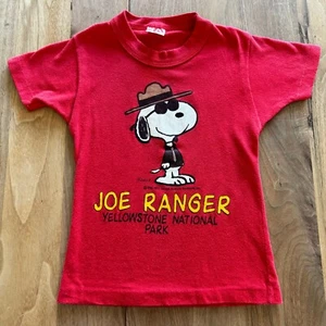 Vintage 1970/80s CHILD SIZE SNOOPY Joe Ranger Yellowstone National Park T-Shirt - Picture 1 of 8
