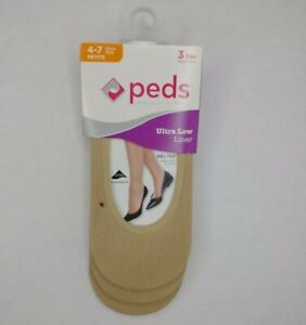 Peds Ultra Low Liner Nude No Show Socks Women's Size 4 - 7 Petite