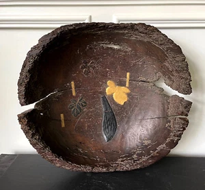 Antique Japanese Lacquered Wood Wabi-sabi Bowl Yoshisai - Picture 1 of 12