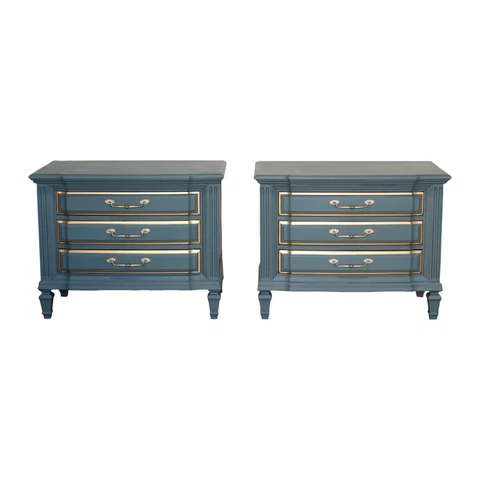Mid Century Green Painted Nightstands, a Pair Cover