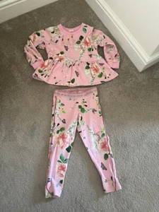 Ted Baker Girl's Pink Floral Print Top and Leggings Pink 3-4 years - Picture 1 of 6