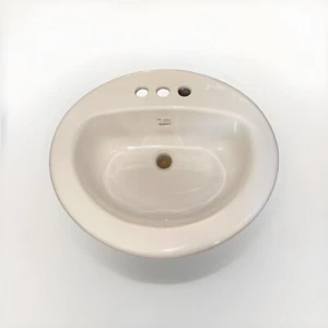 Mansfield 20” X 17” 3 Hole Oval China Lavatory With Template - Picture 1 of 5
