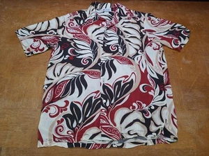Vtg 90's Malihini Hawaii Men’s Hawaiian Shirt Size Large Button Palm Tropical - Bild 1 von 3