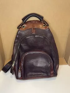 De Colección M. Londres Nueva York Cuero Artesanía Mochila Cartera 2 Tonos Marrón Distress - Imagen 1 de 10