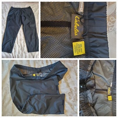 Cabela's Pants Men's Size XLarge Black Hunting Hiking Rain Shell Waterproof - Image 1 of 4