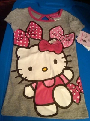NWT $24 GIRLS HELLO KITTY SHORT SLEEVED TOP SUPER CUTE SIZE 5 - Image 1 of 2