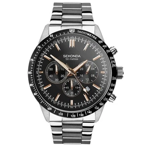 Sekonda Mens Watch Velocity Sports Chronograph Black Dial 30023 - Picture 1 of 4