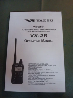 GENUINE YAESU VX-2R VHF/UHF ULTRA COMPACT ORIGINAL INSTRUCTION MANUAL - Image 1 of 3