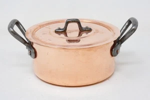 Fabrication Francaise Kupfer Edelstahl 1 Quart Kochtopf Kasserolle 6 x 2,75" FRANKREICH - Bild 1 von 7