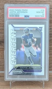 2020 Prizm Justin Jefferson Emergent RC PSA 10 Rookie Card - Bild 1 von 3