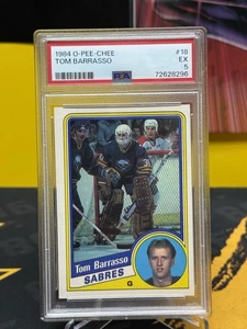 1984 O-Pee-Chee Tom Barrasso #18 RC (tarjeta de novato) PSA 5 - Imagen 1 de 5