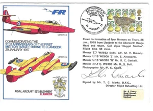 RAF Comm/FDC - 21st Ann of the 1st Meteor Drone - Signed - 1978 (RAF527) - Picture 1 of 2
