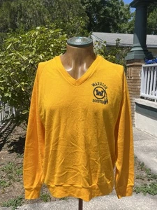 Vintage Warriors V-neck Acrylic Sweater 1980s Sz XL - Picture 1 of 5