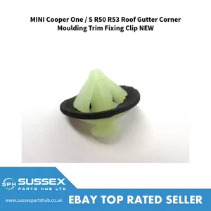 MINI Cooper One / S R50 R53 Canaleta de techo Moldura de esquina Clip de fijación NUEVO - Imagen 1 de 5