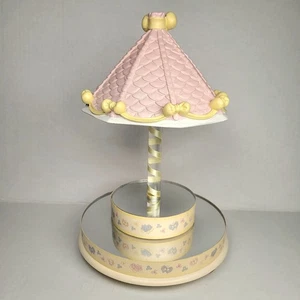 Precious Moments Rainbow Carousel Display Stand Mirrored 2 Level 2002 - Picture 1 of 12