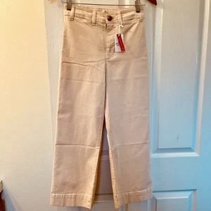 Marine Layer Bridget Slim Wide Leg Crop Peach Whip 8 Petite $128 Coastal Pants - Picture 1 of 10