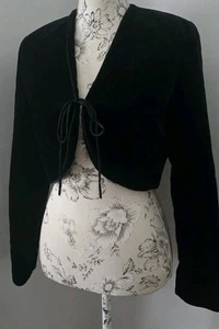 Monsoon Twilight Vintage schwarz Samt Abend Bolero Jacke 90er 10 12 - Bild 1 von 9