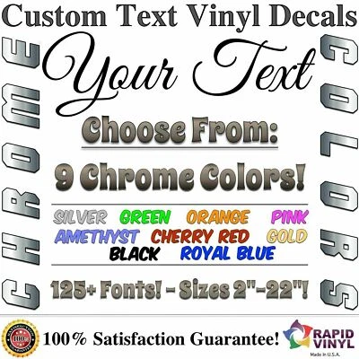 Chrome Custom Vinyl Lettering Text Decal Car Truck Boat RV Trailer Garage Home - Image 1 of 4