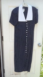 Dress size 9 Dawn Joy Fashions Women's Short Sleeve Polka Dot Vintage - Picture 1 of 4