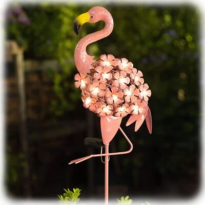 Solar Lights Flamingo Outdoor Decoration Stake Metal Waterproof Warm White LED - Image 1 of 4