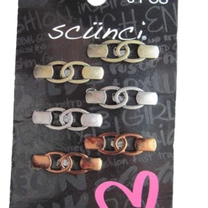 6 PIEZAS Scunci Metal Cabello Barrette Clip Cobre Plata Latón Eslabón Manténgase Ajustado NUEVO - Imagen 1 de 5