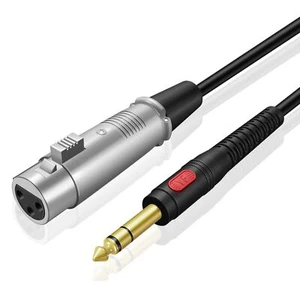 Cavo audio microfono 3 pin XLR femmina a 1/4 TRS 6,3 mm stereo maschio 15 piedi - Foto 1 di 6