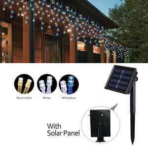 480LED 14.5M SOLAR SNOWING ICICLE CHRISTMAS LIGHTS WITH 8 FUNCTIONS - Picture 1 of 12