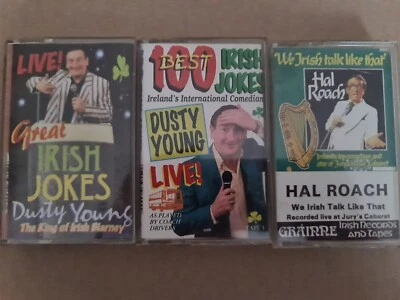  Irish Jokes  , Cassette Tape Bundle X3 ,  Dusty Young And Hal Roach Near Mint  - Image 1 of 3