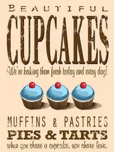 Beautiful Cupcakes large steel sign 400mm x 300mm (og) - Picture 1 of 1
