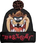 Looney Tunes Taz Pom Beanie Hat with Scary Taz Face Image Tasmanian Devil UNWORN