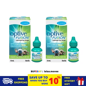 2 Box Optive fusion Lubricant Eye Drops 10ml helps maintains hydration on eyes - Picture 1 of 7