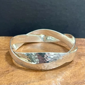 Raras pulseras Ippolita de plata esterlina martilladas entrecruzadas conectadas 40 gr de colección - Imagen 1 de 13