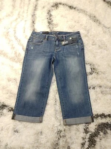 Women’s Apt 9 Petites Brynn Mid Rise Skimmer Capri Stretch Size 2P Regular Navy - Picture 1 of 4