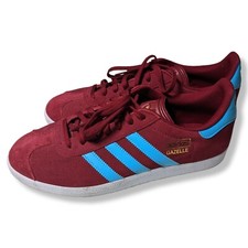 claret & blue adidas gazelles