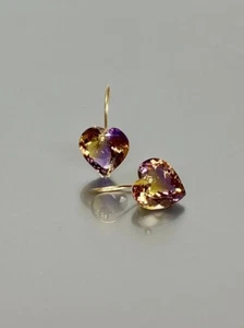 Orecchini Cuore Ametrina 14x14mm Argento Sterling 925 Gioielli Pietra Nascita Orecchini - Foto 1 di 78