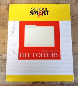School Smart 015741 1-3 Cut Manila File Folder- Letter Medium Weight- Pack 100 - Picture 1 of 7