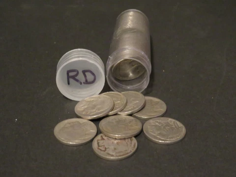 FULL ROLL (40 COINS)  PARTIAL/ READABLE  DATE BUFFALO NICKELS  ~  620-3 Cover