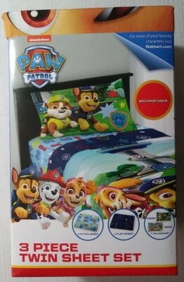 Juego de sábanas Nickelodeon PAW PATRL Twin 3 piezas para niños PUPPY MICROFIBRA *NUEVO* Foto 1 de 4