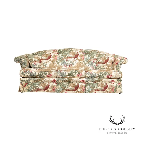 Rolled Arm Pheasant Hunt Print Custom Upholstered Sofa Cover