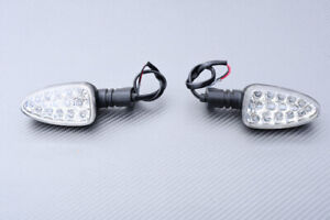 Pair of White Clear Led Front Turn Signals DERBI GPR 2T 50 2009-2013