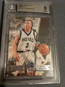 1996 Allen Iverson Press Pass SWISSSH RC # 1 Beckett Grade 9 Mint Hof 🔥🏀