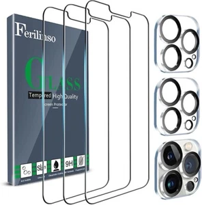 (5 pièces) Protections d'écran et d'objectif en verre trempé (iPhone 13 Pro Max) - Photo 1 sur 2