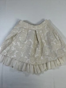 Girls Ivory Tapestry Skirt Holiday Dressy Size 4T 4 EUC - Picture 1 of 5